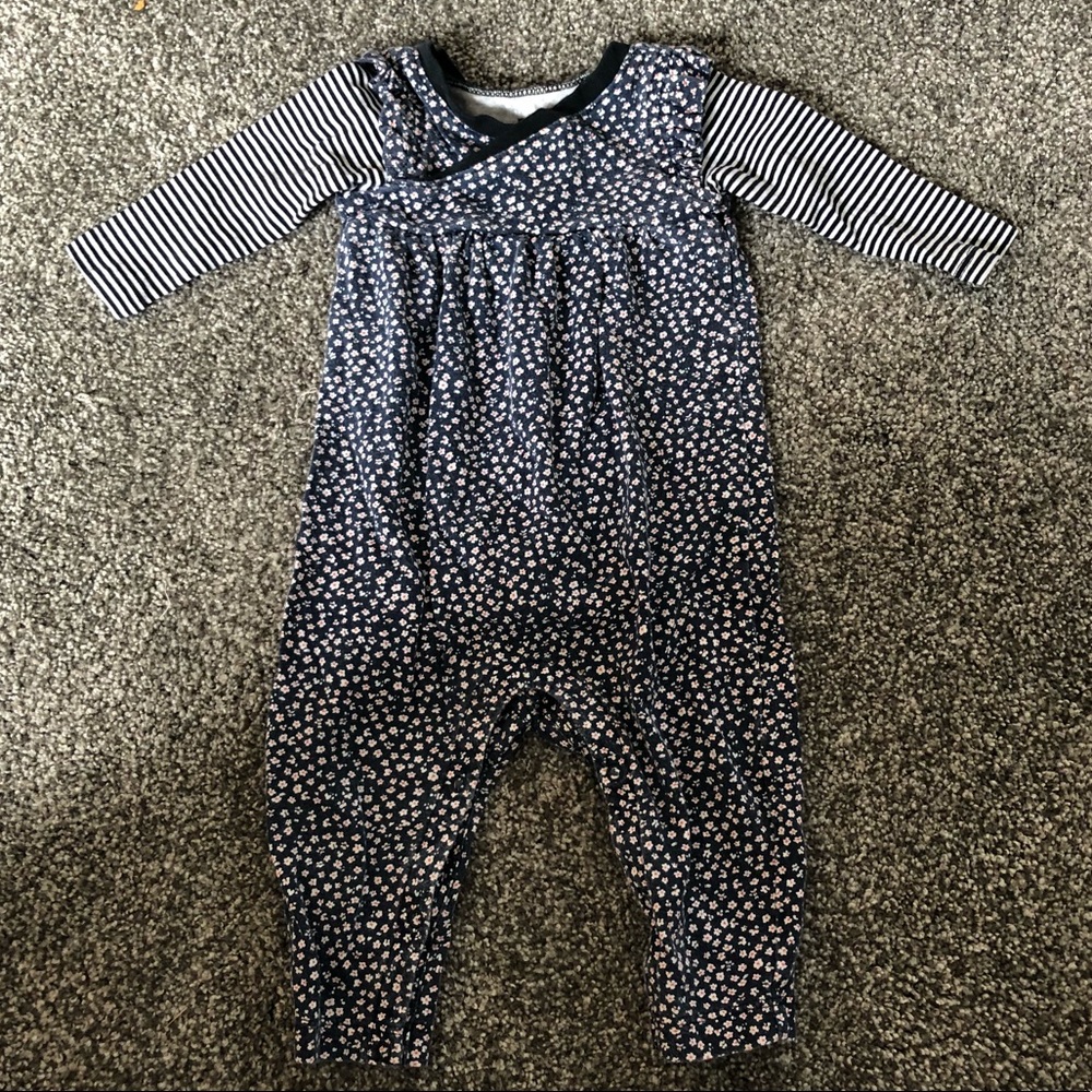 Baby girl’s Layered Sleeve Wrap Neck Romper